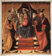 Domenicho Ghirlandaio Thronende Madonna mit den Heiligen Petrus,Clemens,Sebastian und Paulus oil painting on canvas